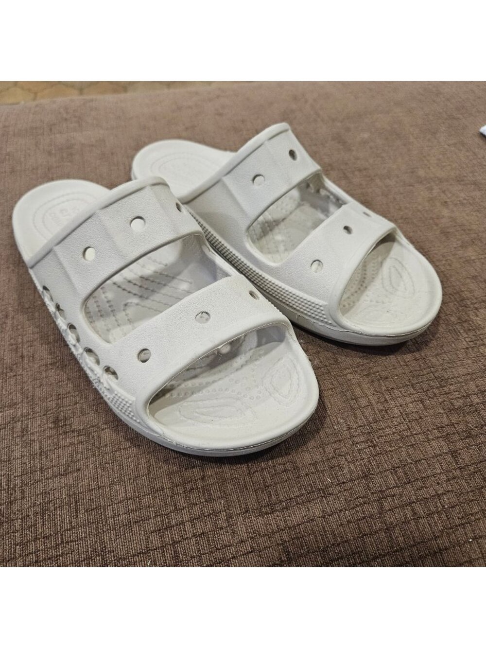 Crocs Beige Slide Sandals M7/W9 Lightweight Comfort Slip-On Summer Shoes